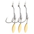 Weighted Crank Hook with Spinner Blade, Soft Worm Hook, Sharp Anti-Shed Lead Fishing Hook