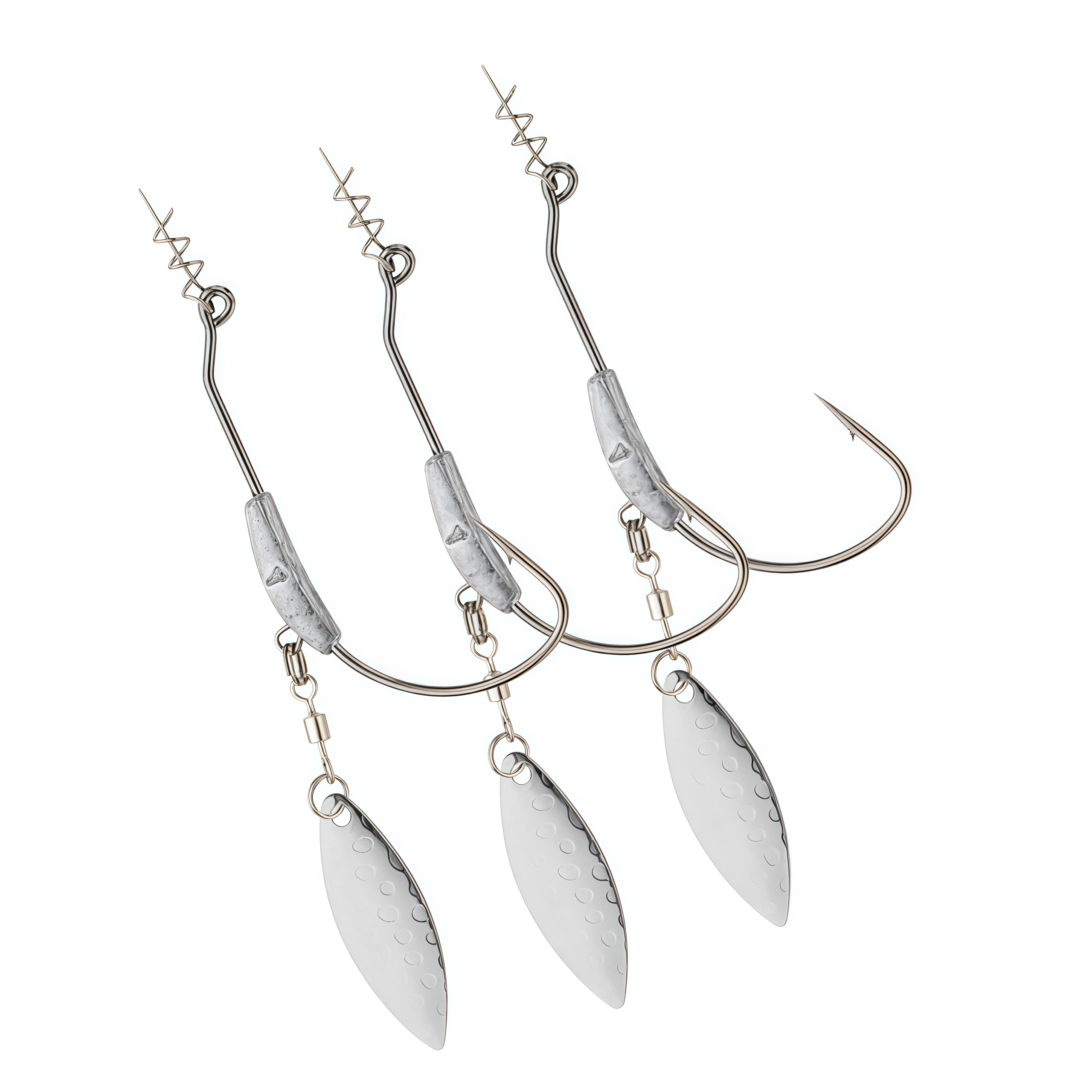 Weighted Crank Hook with Spinner Blade, Soft Worm Hook, Sharp Anti-Shed Lead Fishing Hook
