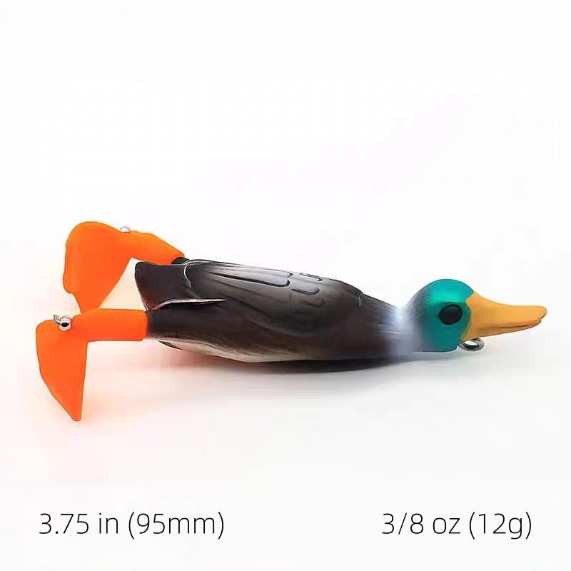 Duck Topwater Frog Lure – Soft Silicone Weedless Fishing Bait for Snakehead, Bass & Heavy Cover
