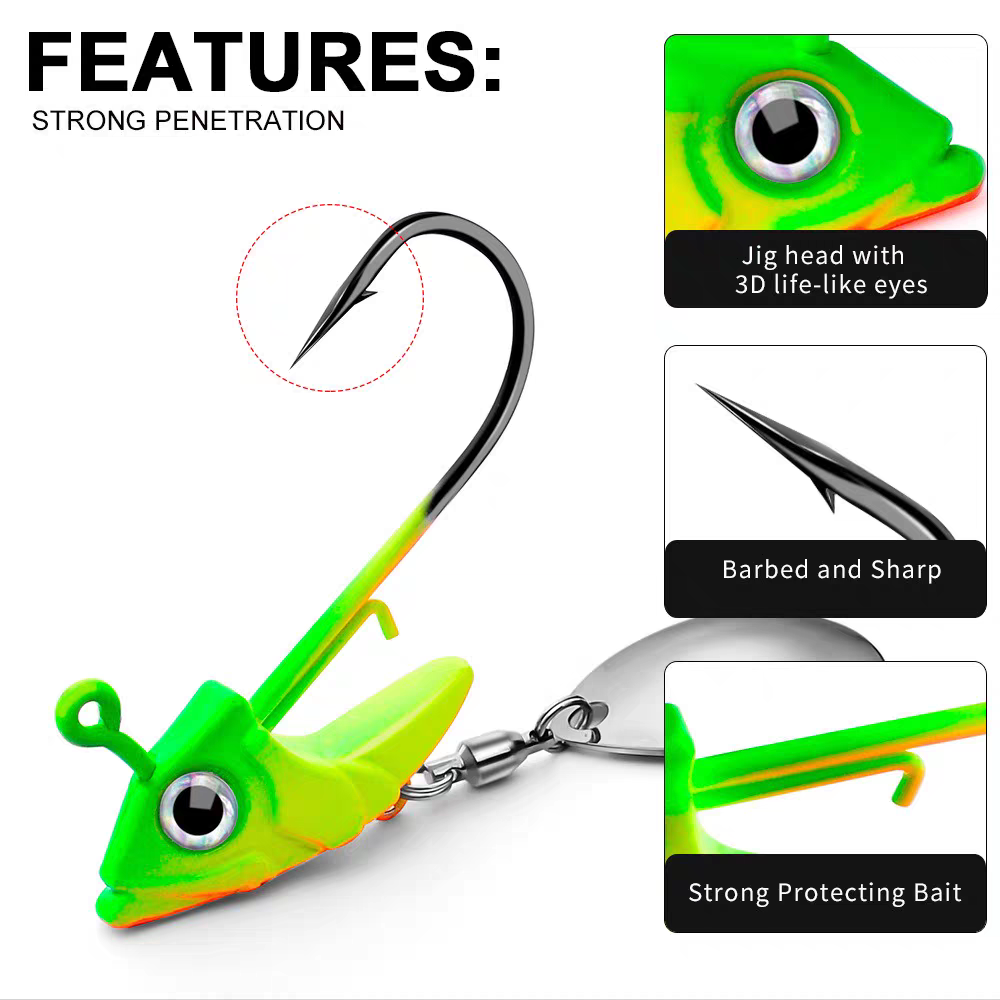 Spinner Fish Head Lead Head Hook