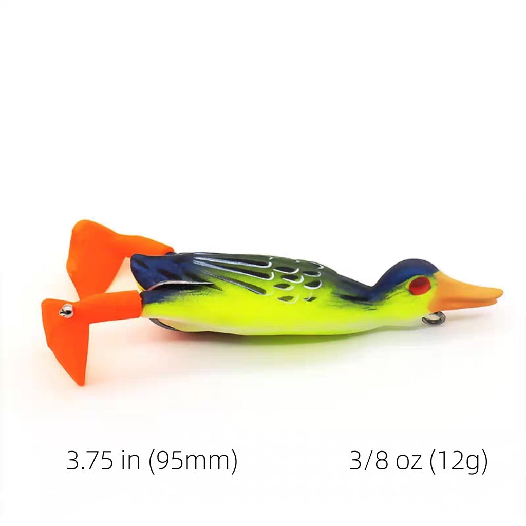 Duck Topwater Frog Lure – Soft Silicone Weedless Fishing Bait for Snakehead, Bass & Heavy Cover