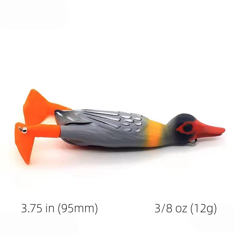 Duck Topwater Frog Lure – Soft Silicone Weedless Fishing Bait for Snakehead, Bass & Heavy Cover