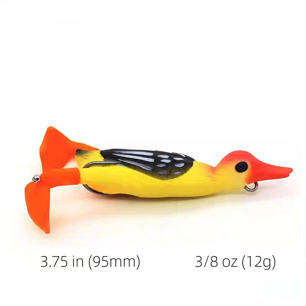 Duck Topwater Frog Lure – Soft Silicone Weedless Fishing Bait for Snakehead, Bass & Heavy Cover